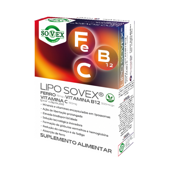 LIPO SOVEX®  FERRO 15mg (por cápsula) + VITAMINA B12 500mcg (por cápsula) + VITAMINA C 150mg (por cápsula)